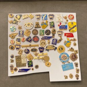 Lot of 70 Lions Club Pins Dating 1950 - 1990's